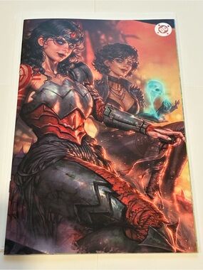 DC Comics Wonder Woman Poster in Red, Black and Orange Tones